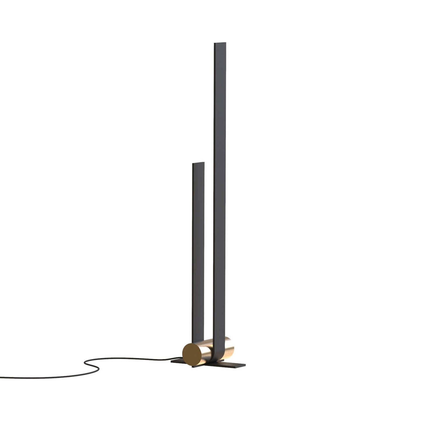 Nastro Outdoor LED Floor Lamp in Sand Black/Brushed Brass.