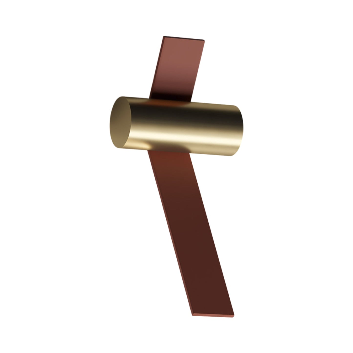 Nastro Outdoor LED Wall Light in Terracotta/Brushed Brass.