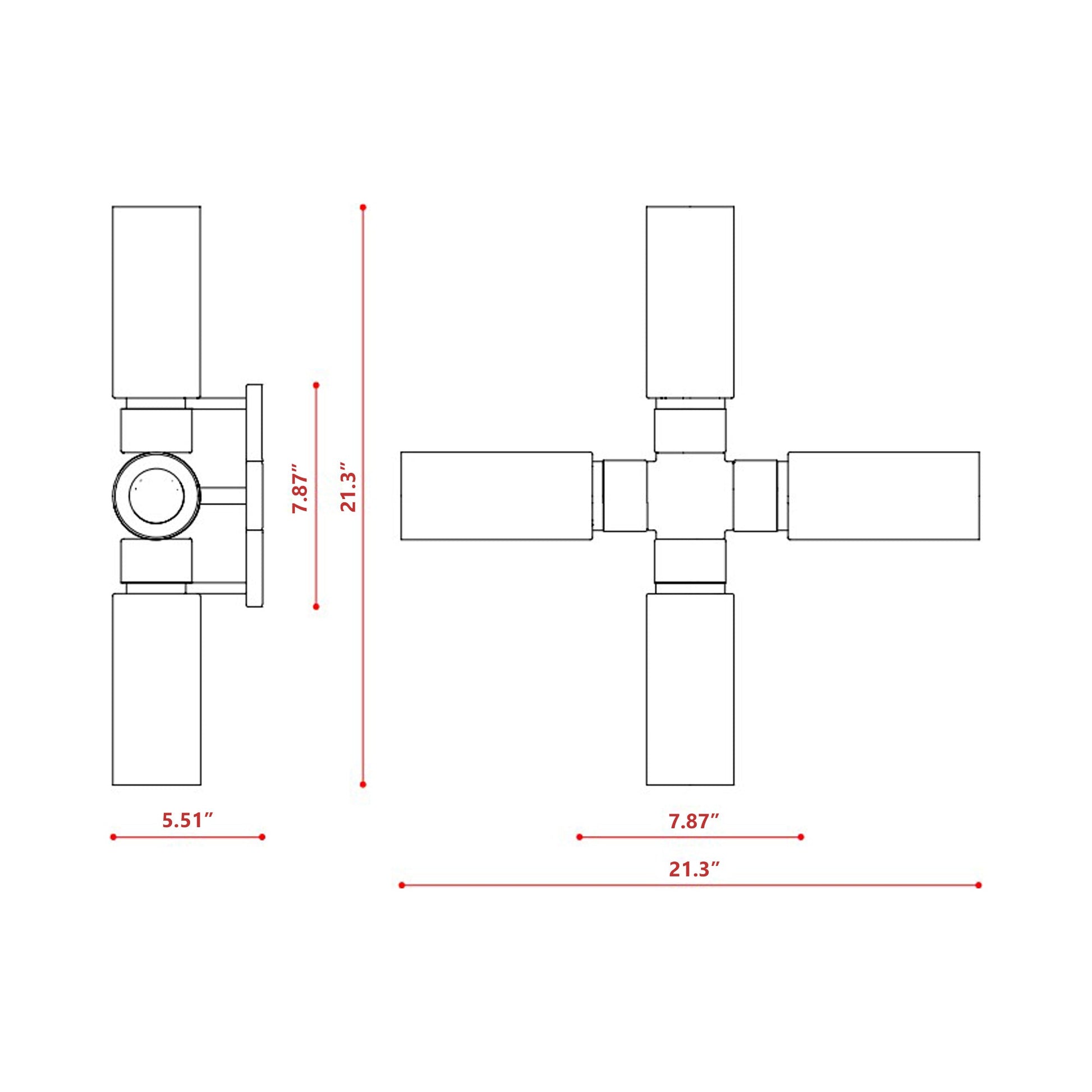 Osman Ceiling / Wall Light - line drawing.