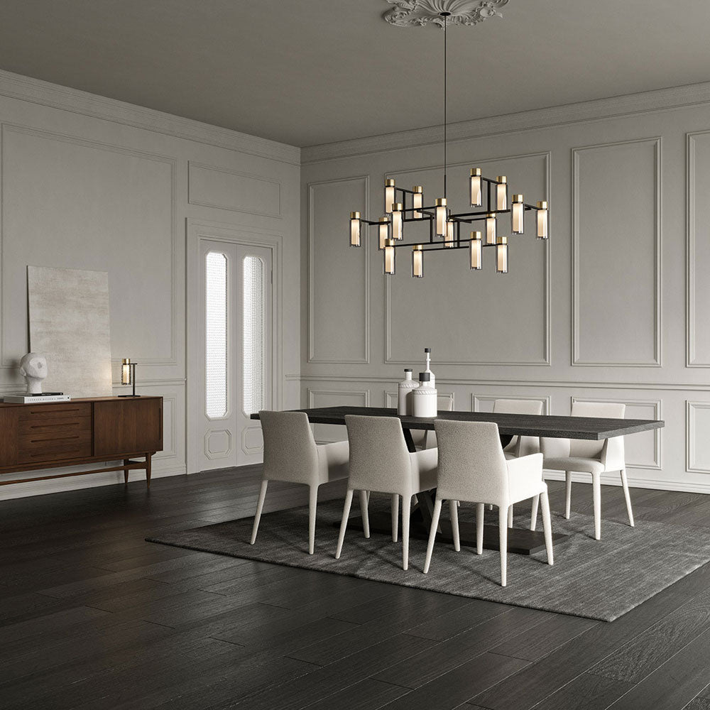 Osman Chandelier in dining room.