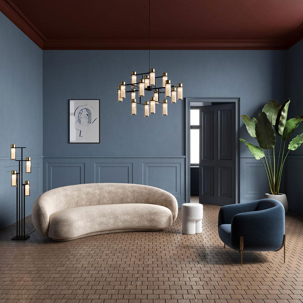 Osman Chandelier in living room.