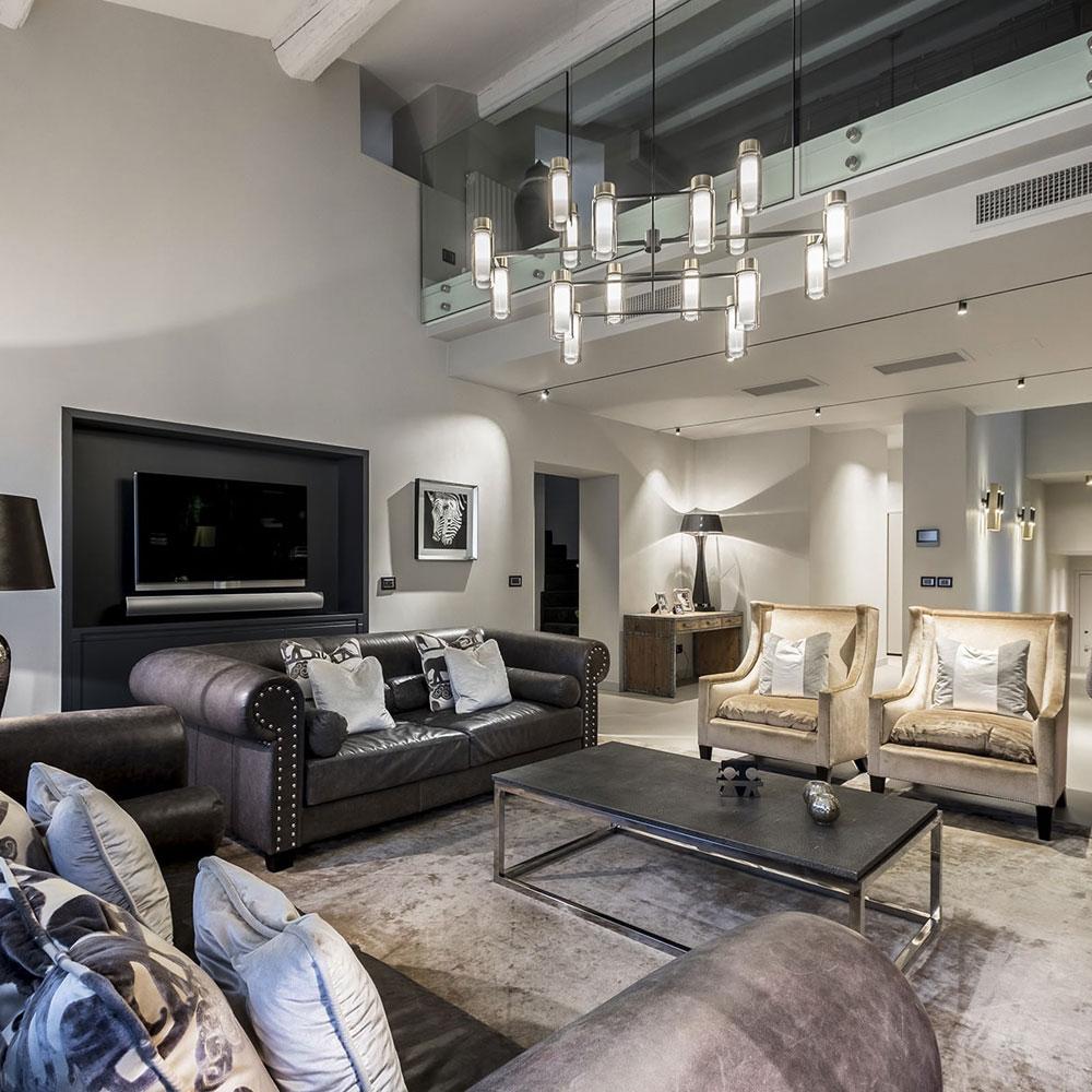 Osman Chandelier in living room.