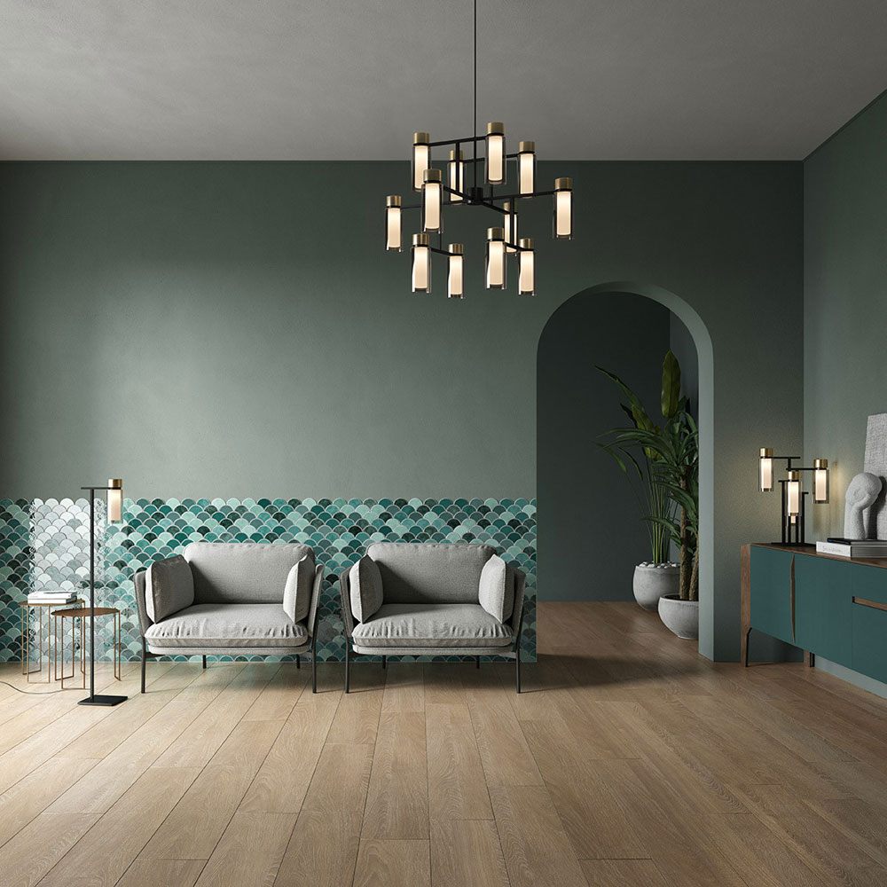 Osman Chandelier in living room.