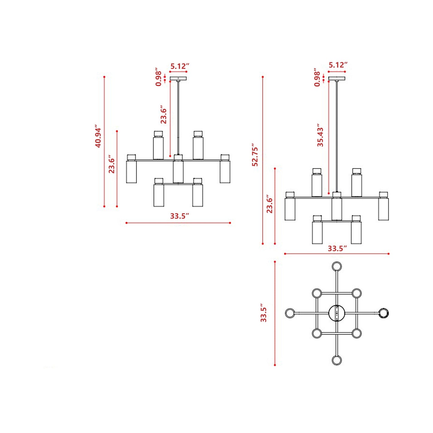 Osman Chandelier - line drawing.