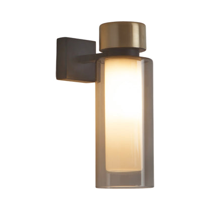 Osman Wall Light in Matte Black/Brushed Brass/Smoked Glass (1-Light).