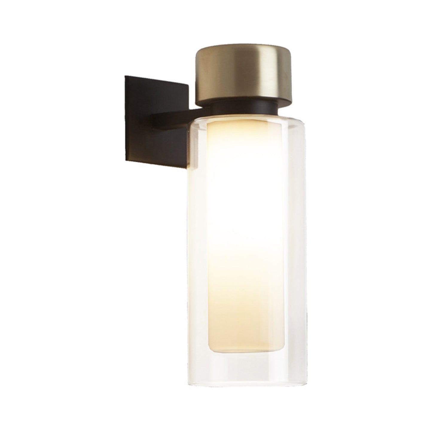 Osman Wall Light in Matte Black/Brushed Brass/Clear Glass (1-Light).