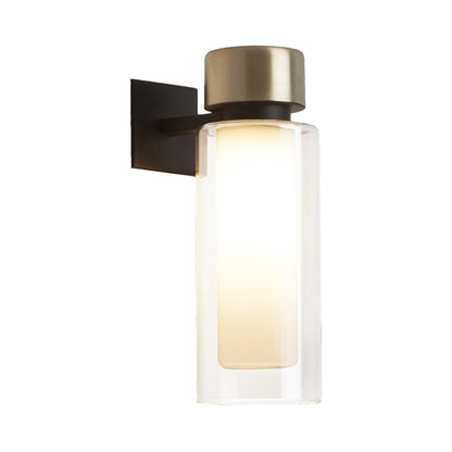 Osman Wall Light in Matte Black/Brushed Brass/Clear Glass (1-Light).