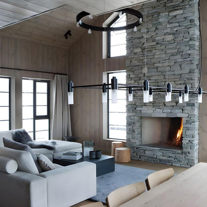 Quadrante Chandelier in living room.