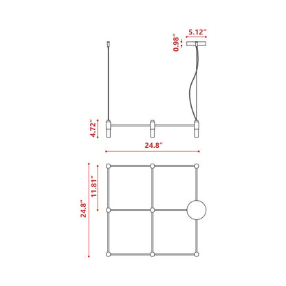 Quadrante Chandelier - line drawing.