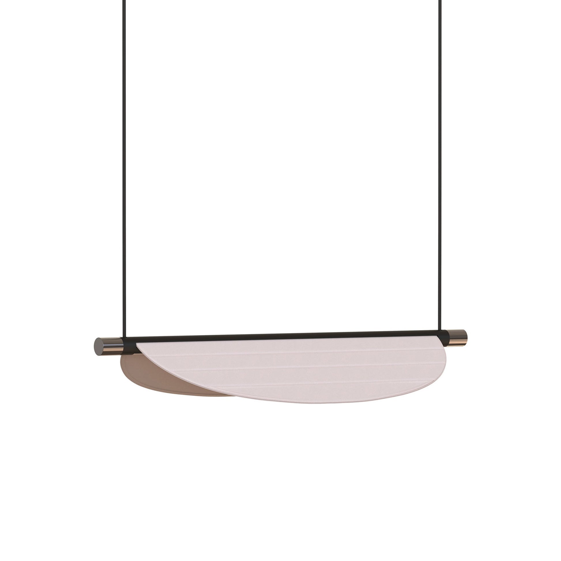 Thula LED Pendant Light in Sand Black/Satin Nickel (Beige Leather/26.38-Inch).