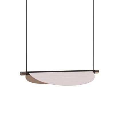 Thula LED Pendant Light in Sand Black/Satin Nickel (Beige Leather/26.38-Inch).