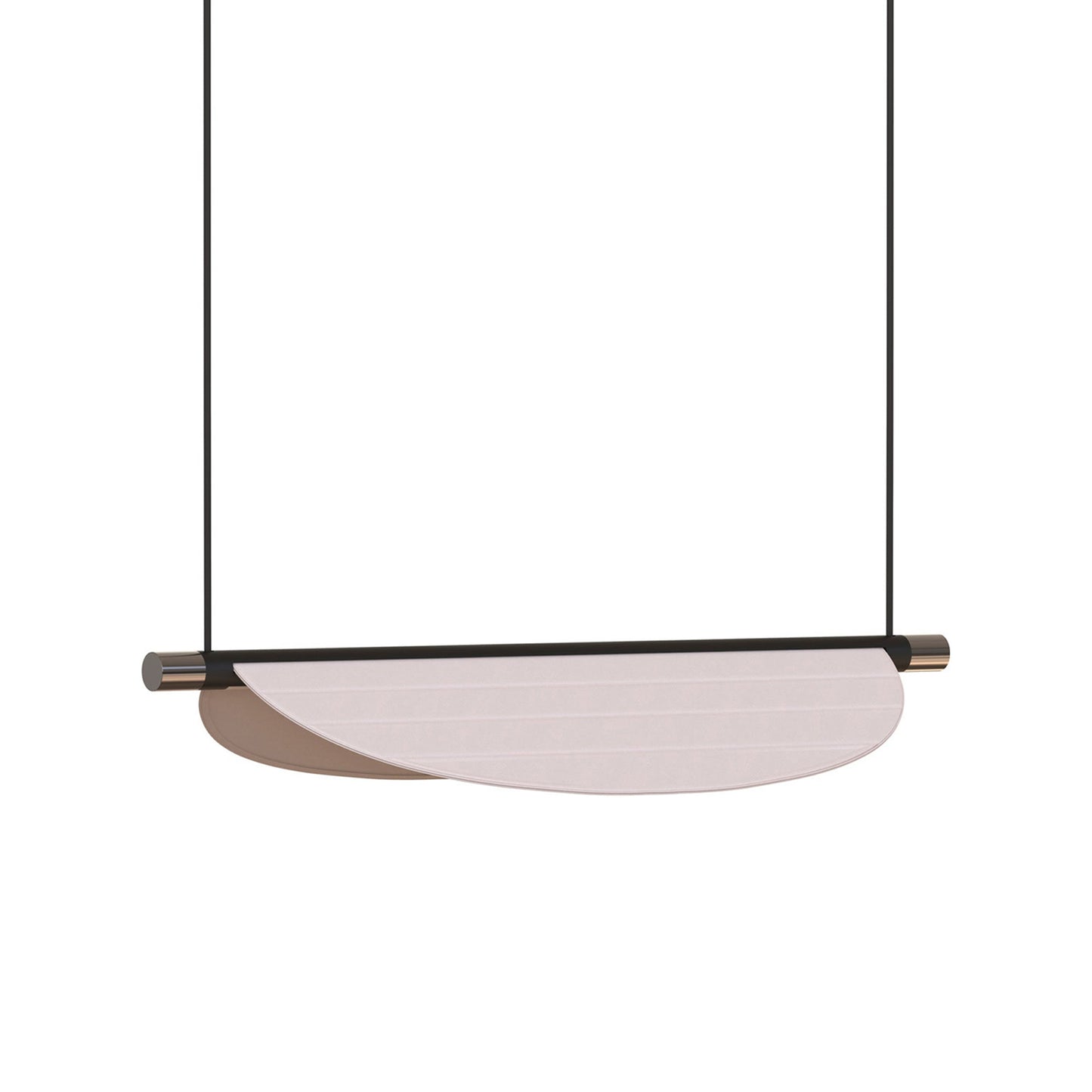 Thula LED Pendant Light in Sand Black/Satin Nickel (Beige Leather/40.94-Inch).
