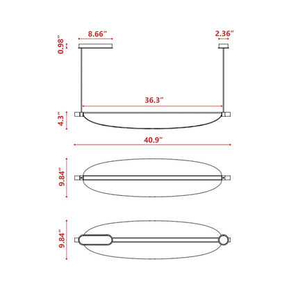 Thula LED Pendant Light - line drawing.