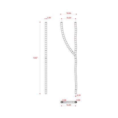 Tratti LED Flush Mount Ceiling Light - line drawing.