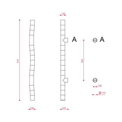 Tratti U566.42 LED Ceiling / Wall Light - line drawing.