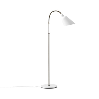 Bellevue AJ7 Floor Lamp in White/Bronzed Brass.