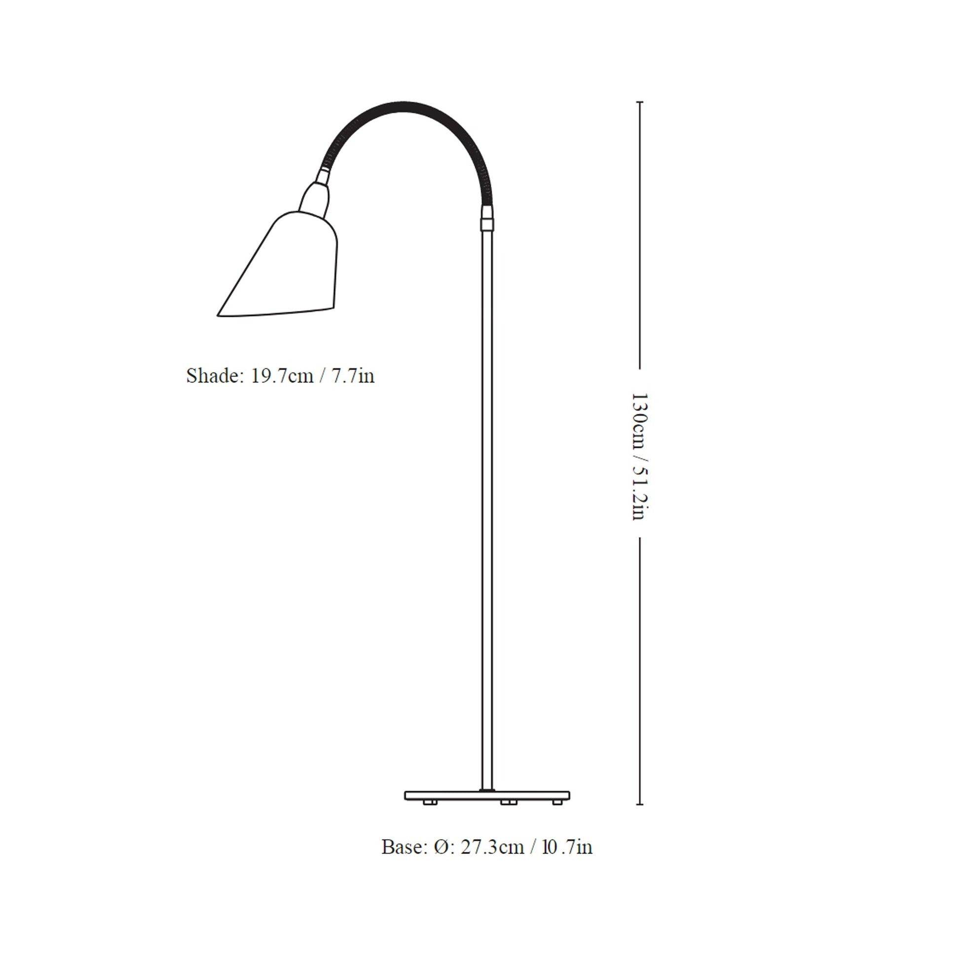 Bellevue AJ7 Floor Lamp - line drawing.