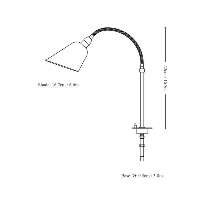 Bellevue Table Lamp - line drawing.