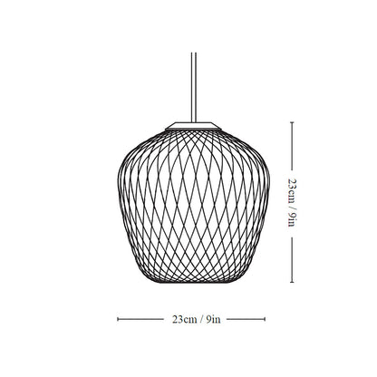 Blown Pendant Light - line drawing.