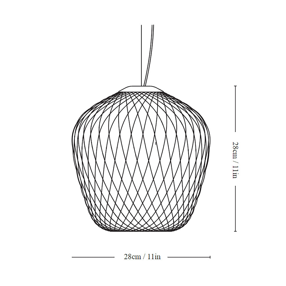 Blown Pendant Light - line drawing.