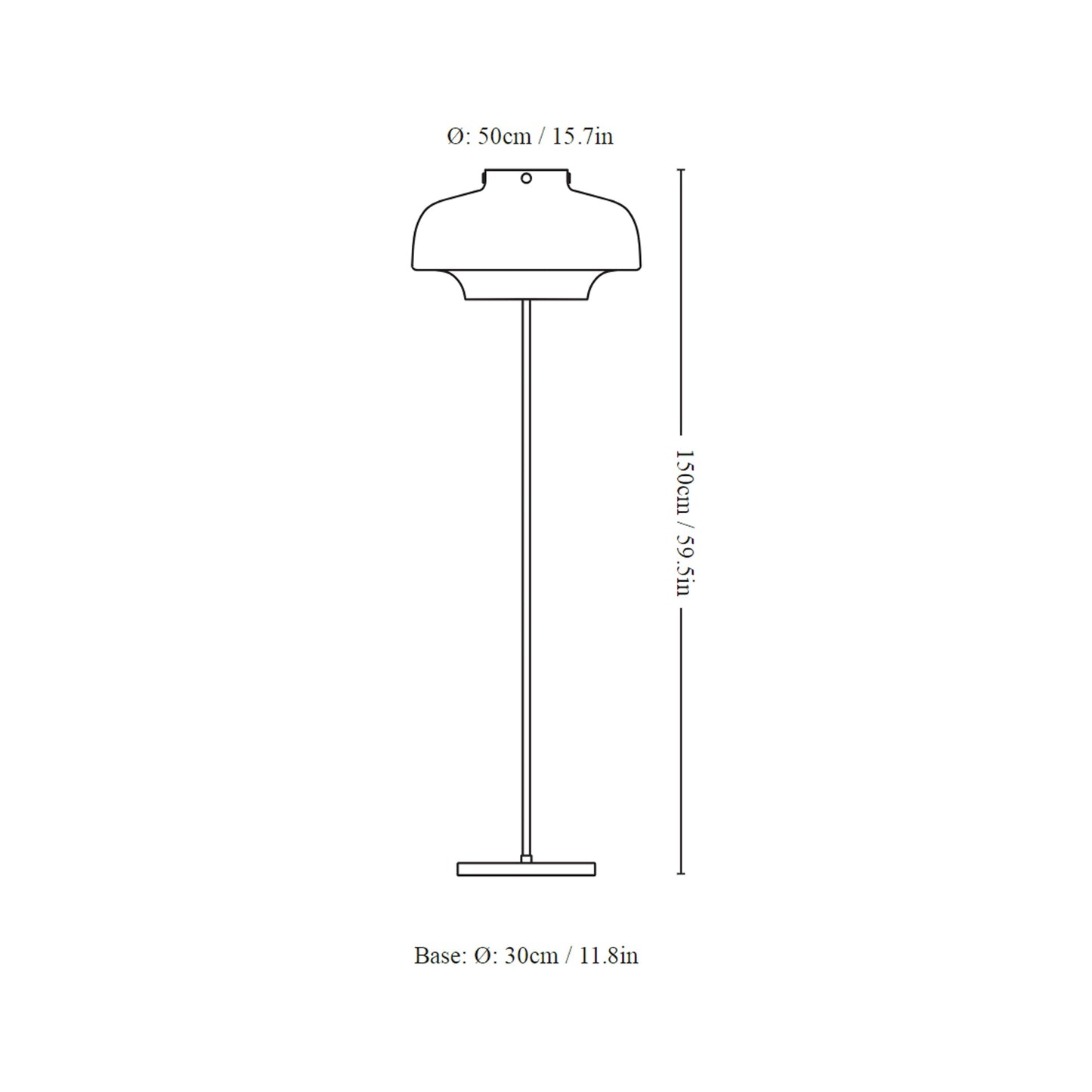 Copenhagen SC14 Floor Lamp - line drawing.