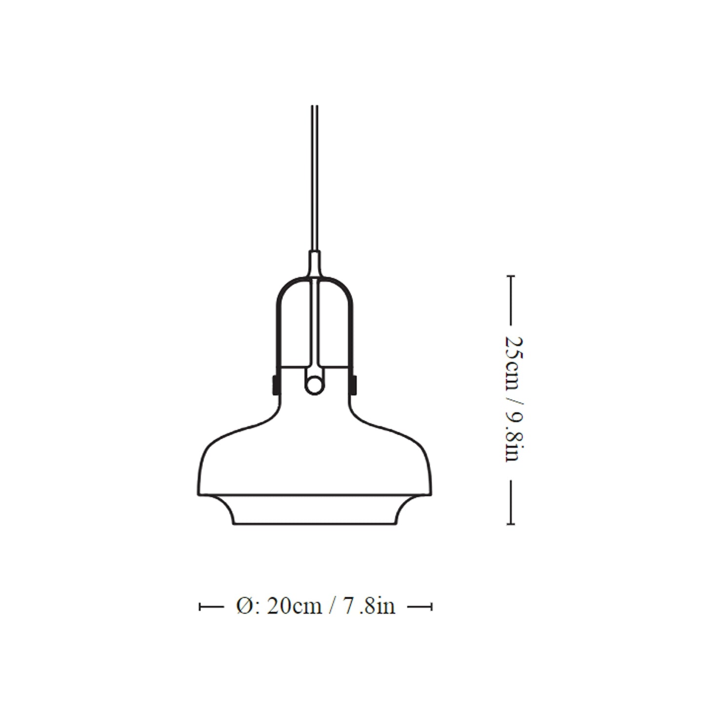 Copenhagen SC Pendant Light - line drawing.