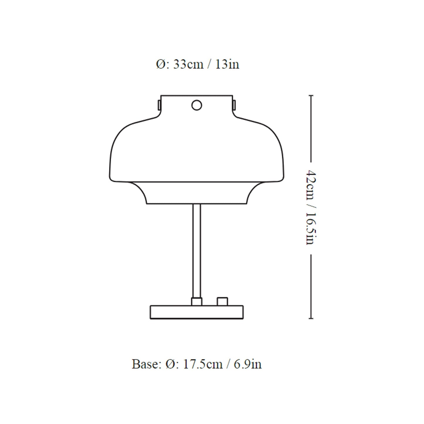 Copenhagen SC143 Table Lamp - line drawing.