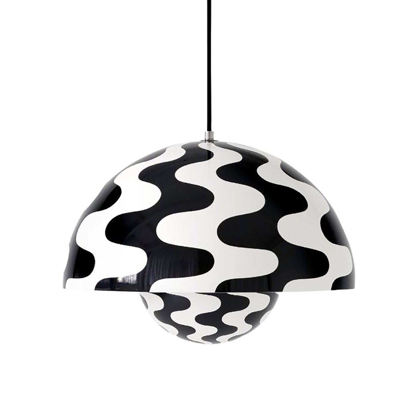 Flowerpot VP Pendant Light in Black/White (14.6-Inch).