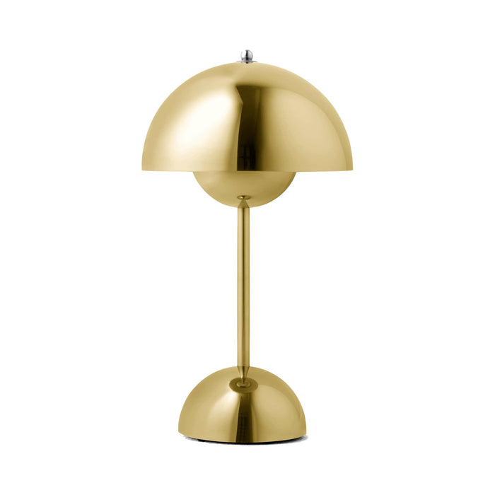 Flowerpot Portable Table Lamp in Brass-Plated.