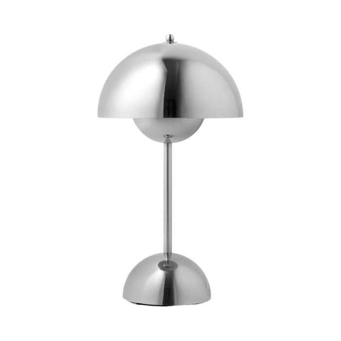 Flowerpot Portable Table Lamp in Chrome-Plated.