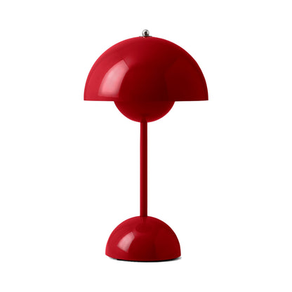 Flowerpot VP9 Portable Table Lamp in Vermilion Red.