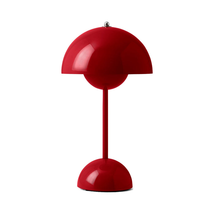 Flowerpot Portable Table Lamp in Vermilion Red.