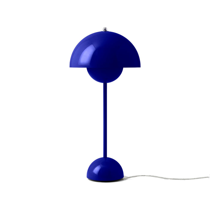 Flowerpot Table Lamp in Cobalt Blue.