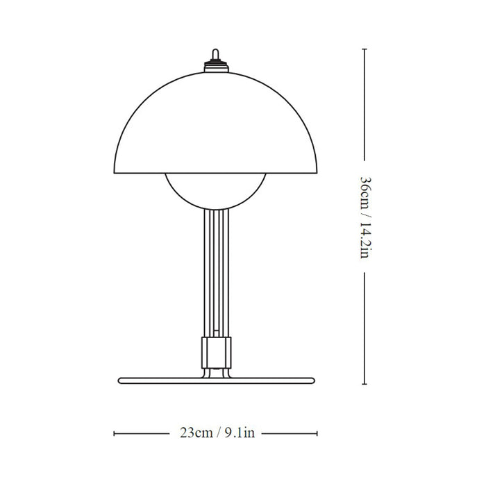 Flowerpot VP4 Table Lamp - line drawing.