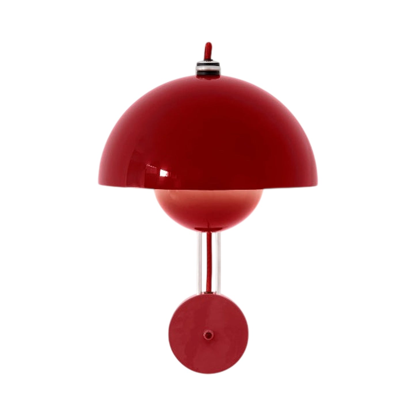Flowerpot VP8 Wall Light in Vermilion Red (Hardwired).
