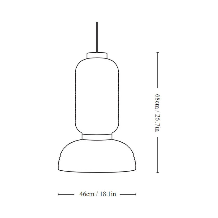 Formakami JH3 Pendant Light - line drawing.