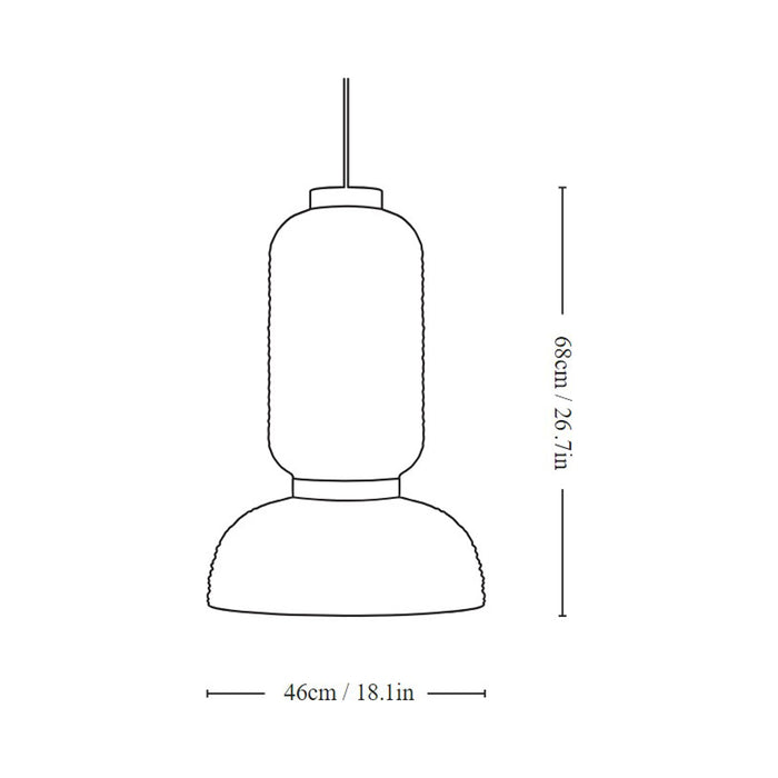 Formakami Pendant Light - line drawing.