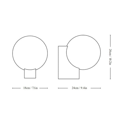 Journey SHY2 Wall Light - line drawing.