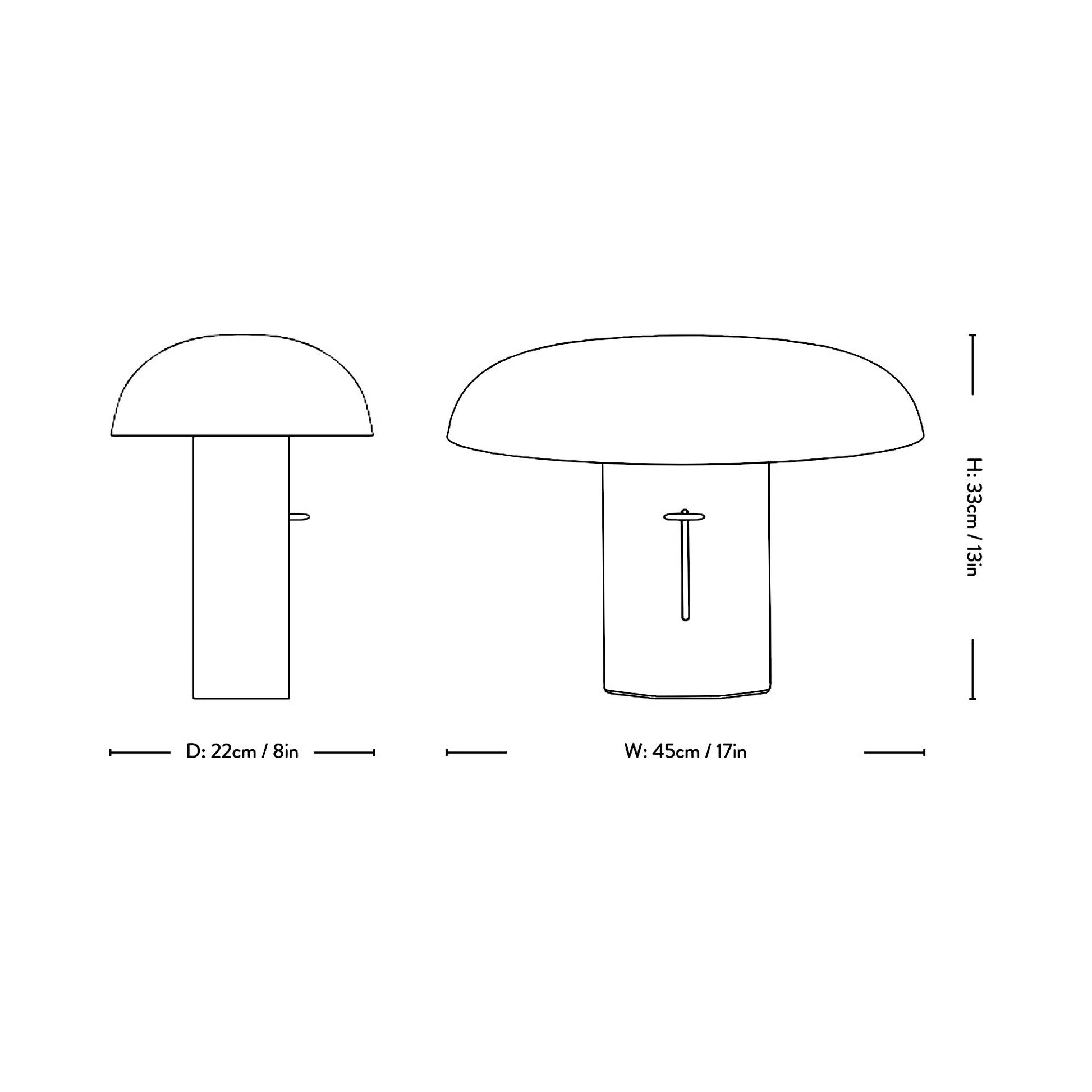 Montera JH2 Table Lamp - line drawing.