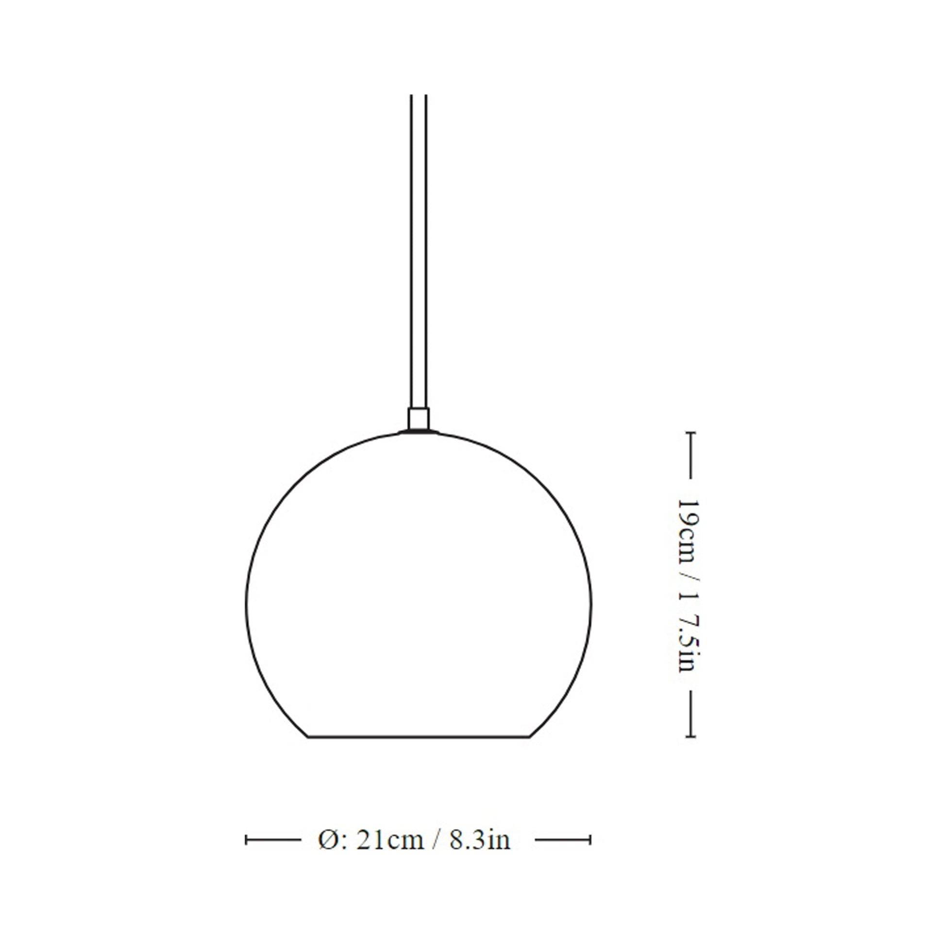 Topan VP6 Pendant Light - line drawing.