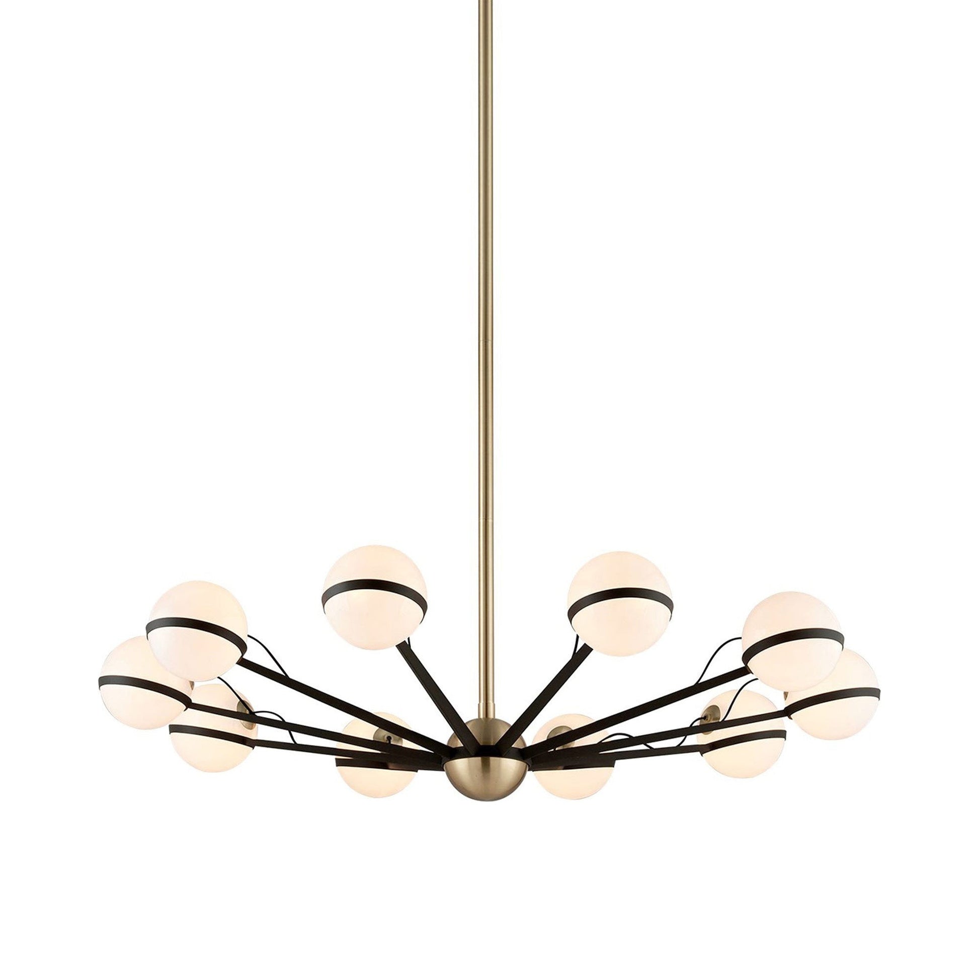 Ace Chandelier in Textured Bronze/Brushed Brass (10-Light).