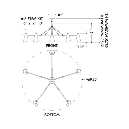 Andersen Chandelier - line drawing.