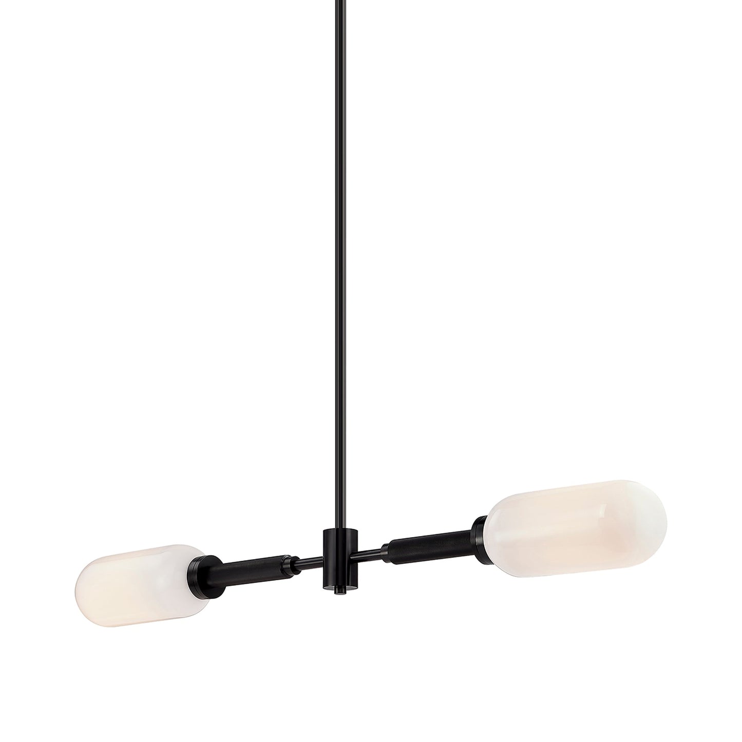 Annex Linear Chandelier in Anodized Black.