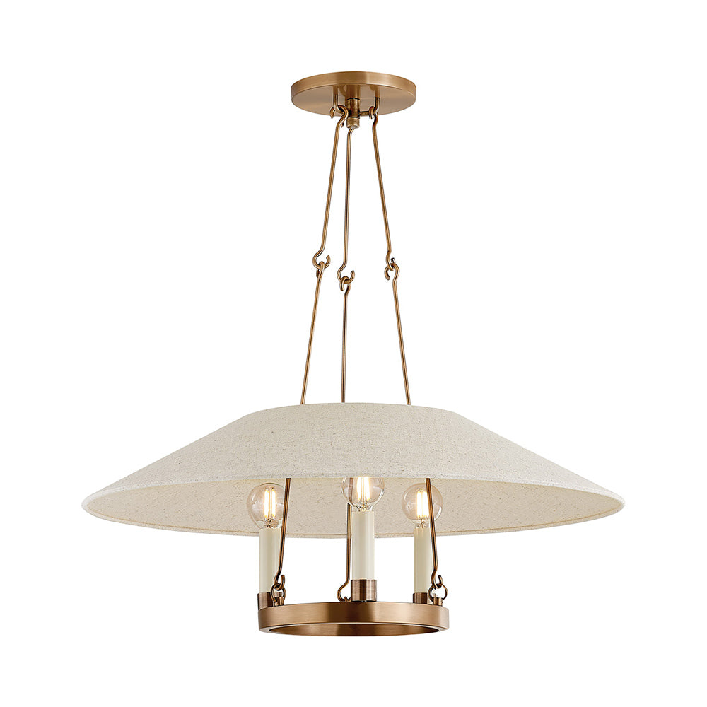 Archive Chandelier in Patina Brass (25-Inch).
