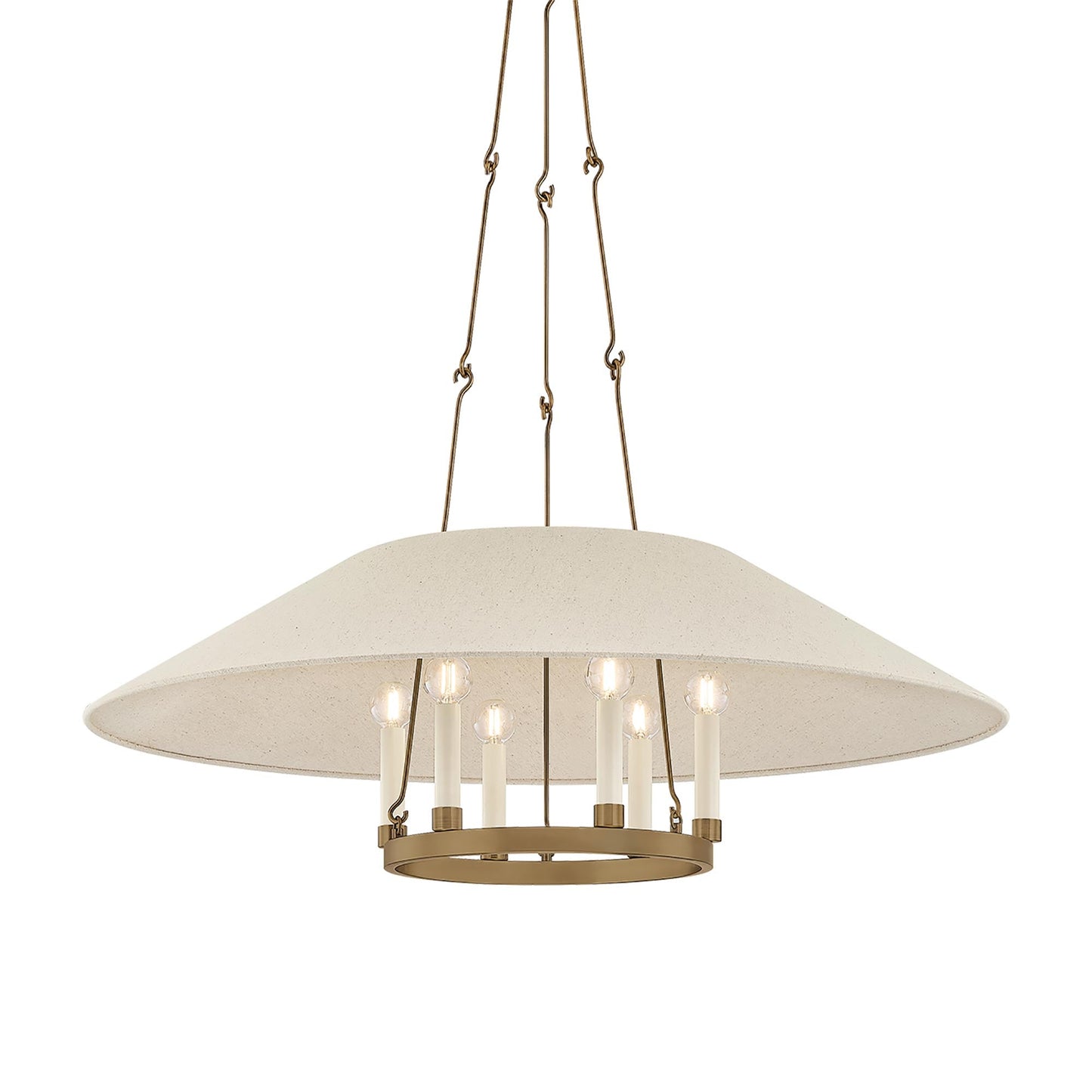 Archive Chandelier in Patina Brass (38-Inch).
