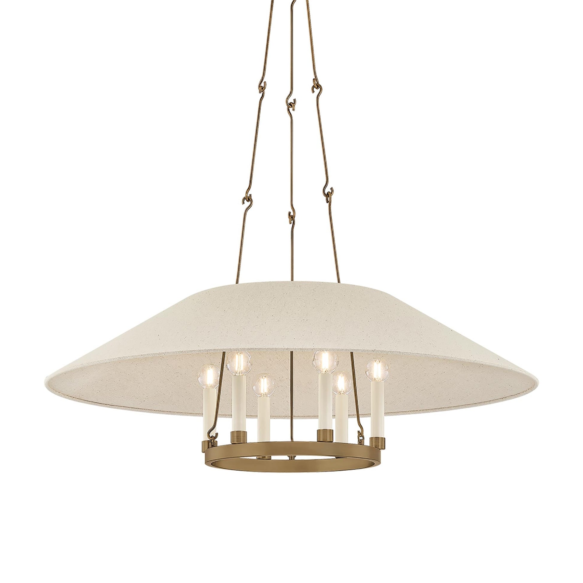 Archive Chandelier in Patina Brass (38-Inch).