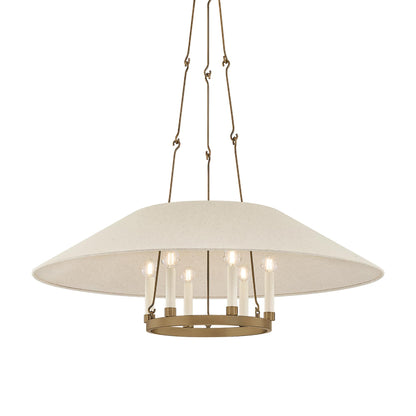 Archive Chandelier in Patina Brass (38-Inch).