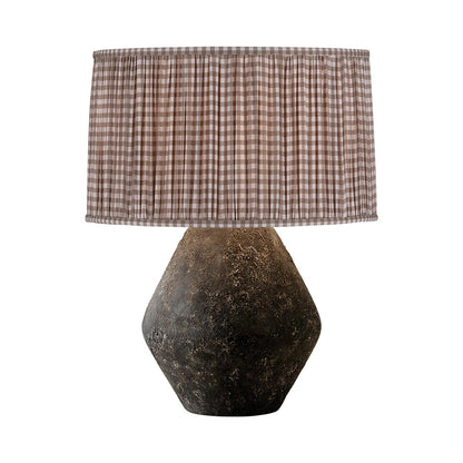Artifact Table Lamp in Lava/Gingham Brown.