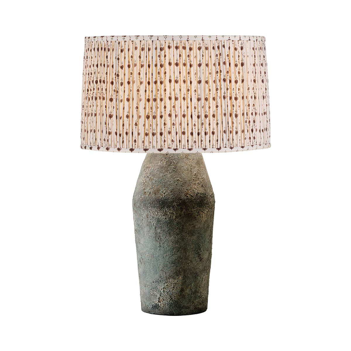 Artifact Table Lamp in Moonstone/Primrose Red.