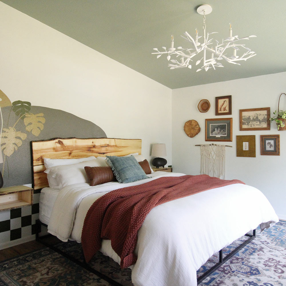 Aubrey Chandelier in bedroom.